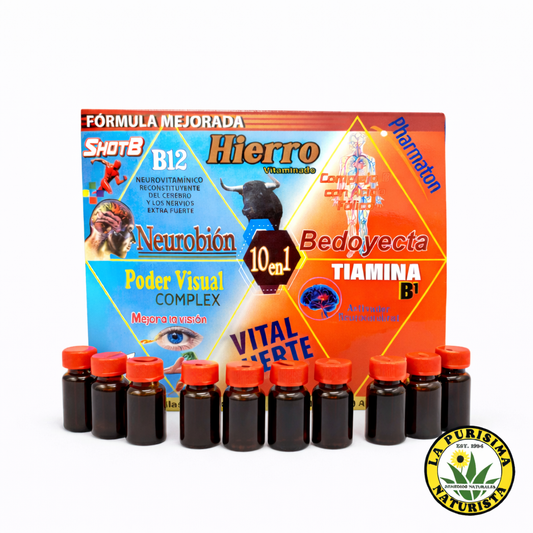 Hierro 10 en 1 Ampolletas 15 ml (10 pzas)